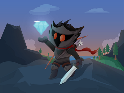 Treasure Hunt character fantasy illustration mountain vector