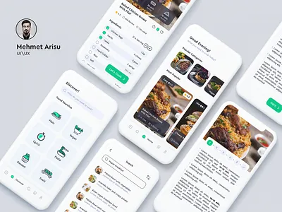 Recipe App Design app ui branding design flat ui design illustration logo sample app ui ui ui design vector