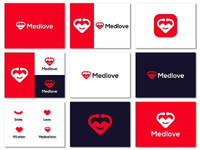 Medlove Logo apps brand brand identity branding creative logo design design graphic design hospital icon identity letter letter mark logo logo design medical logo medicine modern logo pharmacy simple vector