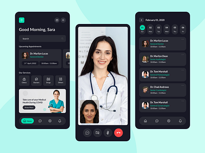Health Care Mobile Application 🩺 animation appointment branding design doctor graphic design interaction logo micro interaction patient product design surgery ui ux