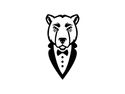 Tuxedo Bear Logo animal animal logo bear bearlogo branding business logo creative design fun game gentle graphic design illustration logo logo maker mascot premium tuxedo vector zishandesign