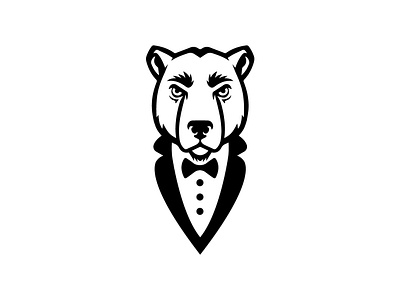 Tuxedo Bear Logo animal animal logo bear bearlogo branding business logo creative design fun game gentle graphic design illustration logo logo maker mascot premium tuxedo vector zishandesign