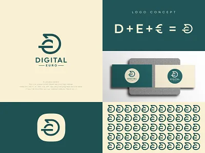 DIGITAL EURO - Letter D, E,€ - Modern - Abstract - Logo Design abstract logo branding business logo company logo design digital artwork digital euro logo digital marketing logo graphic design logo logo designer logo mark logotype minimal minimalist minimalist logo modern logo vector website logo