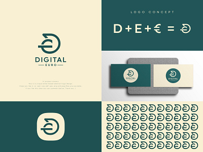 DIGITAL EURO - Letter D, E,€ - Modern - Abstract - Logo Design abstract logo branding business logo company logo design digital artwork digital euro logo digital marketing logo graphic design logo logo designer logo mark logotype minimal minimalist minimalist logo modern logo vector website logo