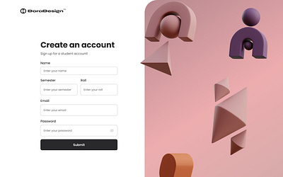 Sign Up Page - Dora Design Ui design dora design dora design ui figma login page design opacityauthor sign up page ui