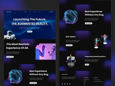 Augmented Reality - AR Futuristic Website Design 3d design 3d illustration ai ar artificial intelligence augmented reality design future futuristic design landing page meta metaverse technology ui ui design ui ux ux virtual reality vr web design