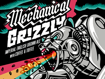 MECHANICAL GRIZZLY and MECHANICAL SERIES design graphic design hand-lettering illustration lettering logo type vector
