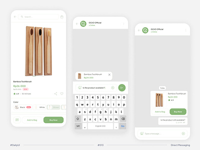 #DailyUI Challenge #013 Direct Messaging of an E-commerce chat dailyui direct messaging ecommerce ecommerce shop inbox mobile app online shop personal message ui ux