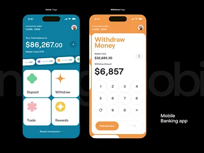 Mobile App: Banking app banking blockchain color crypto finance finances financial fintech fintech app minimal mobile app mobile banking money app online wallet orix payment personal finance sajon web3