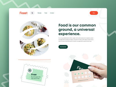 Feast-Web Experiment agency coupon e commerce food food agency food blog food card food homepage food landingpage food website kahaf minimal minimal work product restaurant restaurant homepage restaurant website