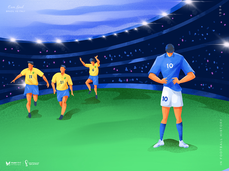 Football Historical Moment - Own Goal art brand agency branding character creative design fifa world cup qatar football football historical moment graphic design illustration illustrator interaction design motion design motion graphics playing ui ux vector worldcup