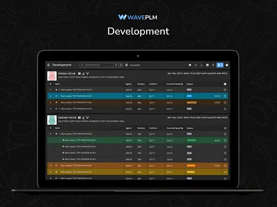 Fashion PLM | Development | Dark Mode apparel plm cloud fashion plm dark dark mode design fashion plm plm for fashion ui