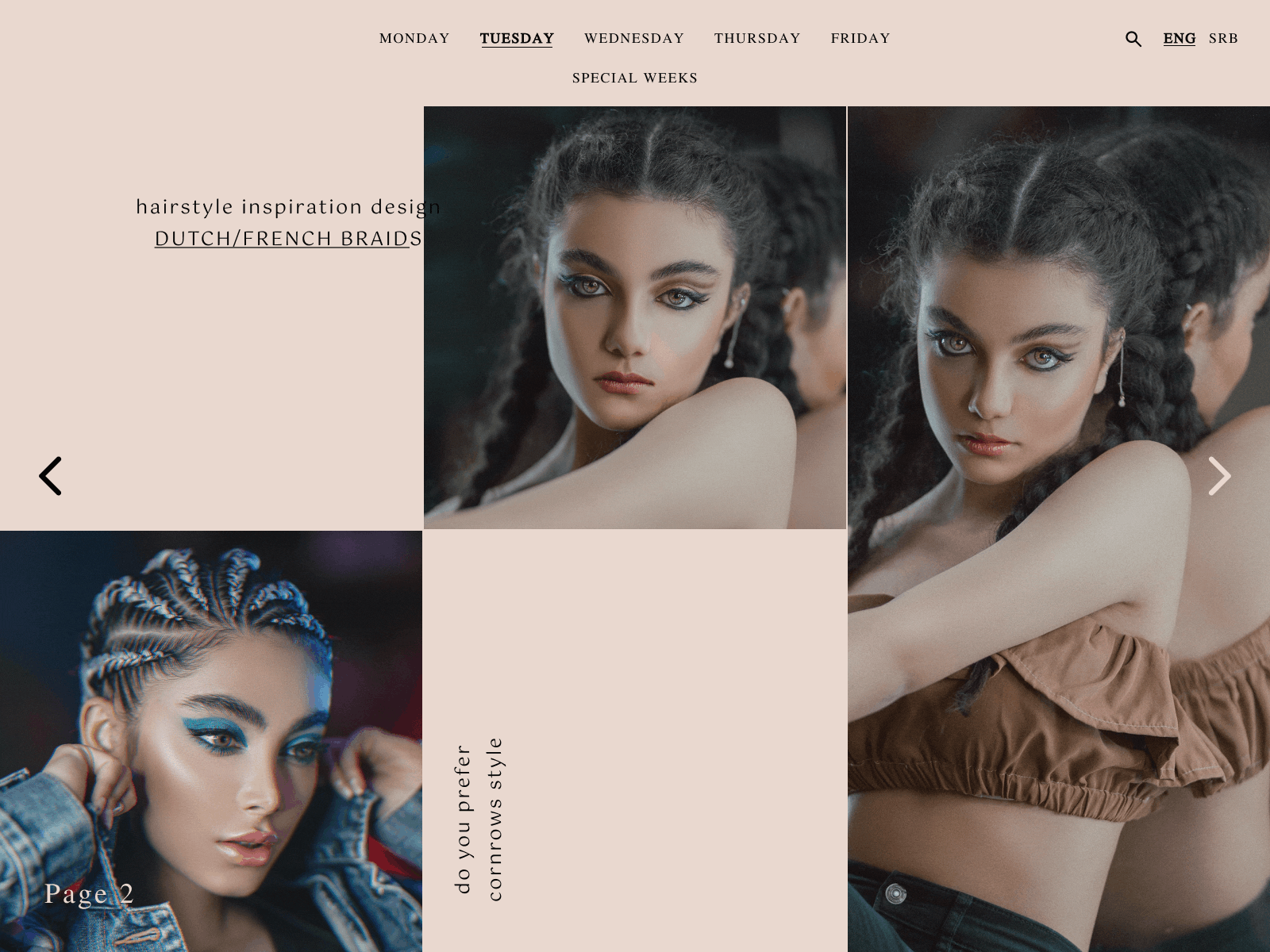 Hairstyle | braids or curls braids branding curls design digital design fashion figma graphic design hair haorstyle inspiration layout photoshop typography ui ui design web design web layout woman