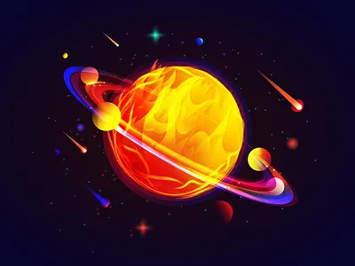 Fire Planet artwork color fiction fire art illustration meteor meteorite nasa outer space planet space art space illustration