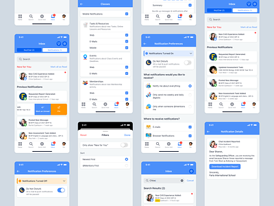 Notifications - iOS Mobile App alerts classes edtech education emails filters messages minimalistic mobile notifications school settings ui university ux