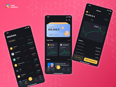CaKrypto - Crypto Wallet Mobile app app app design bitcoin blockchain btc crypto currency crypto wallet crypto wallet app eth mobile app mobile app design