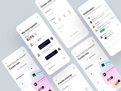 Social Chatting App app design audio channel channel chatbot clean communication conversation message messaging minimal platform prototype saas social social media talk text channel ui ux