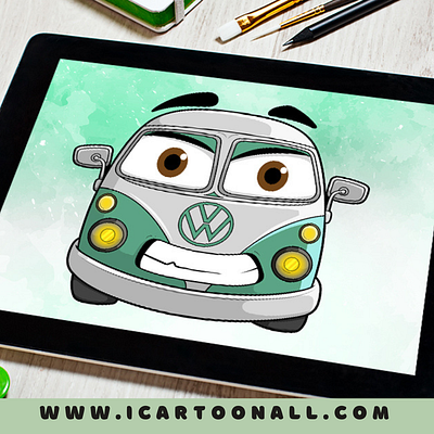 Cartoon Car 3d animation branding cartoon cartoon art cartoon portrait cartoonist design graphic design illustration logo motion graphics ui