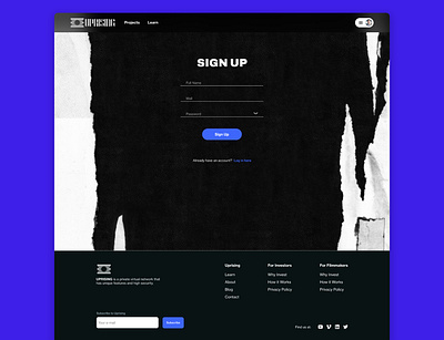 UPRISING Sign Up UI edgy design edgy web sign up sign up page ui ui design web design