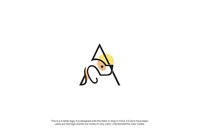 A letter with Dog Logo Creation adobe illustrator brand identity brand or company branding creation dog logo graphic design logo logotype minimal logo moden vector