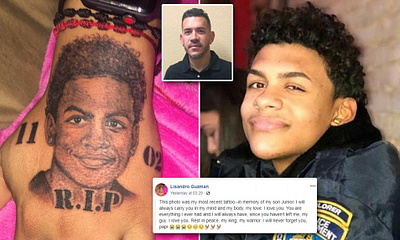 he put the tat of his dead son for getting stabbed too death