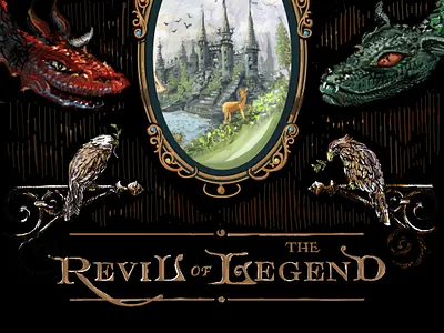 The World of Magic drawing ink letters mural nature