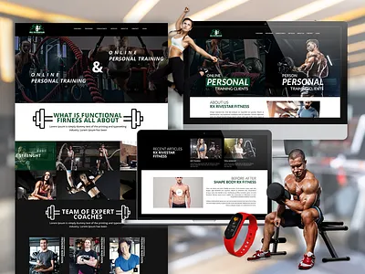 Fitness & Gym Landing page branding design fitness free gym illustration landing page logo muhammadshafiq psd ui ux vector