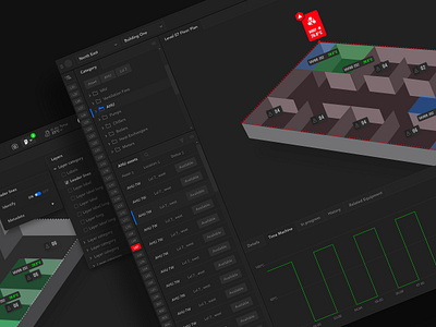 Digital twin - Floor map - Assets performance overview admin admin interface admin panel admin ui analytics charts dark dashboard dark theme dashboard graphs interface sidebar stats ui ui design ui ux design user dashboard ux