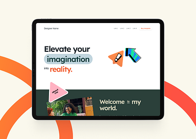 Landing page - Hero Exploration design stickers typography ui ux web design