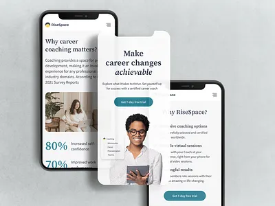 Landing Page for Coaching and Mentoring Platform app coach coaching figma landing page uxui webdesign