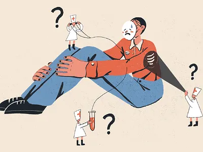 Illustration Munchausen syndrome p. 2 flat illustration illustrator minimal people