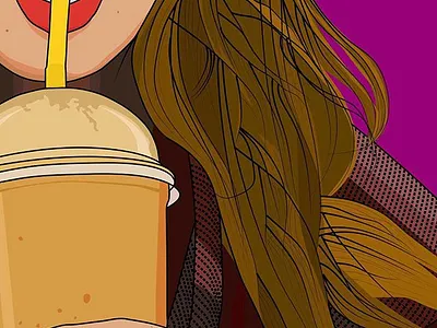 Sipping Smoothie Illustration design graphic design illustration