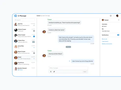 Messenger UI design template for Figma app chat conversation dashboard design desktop figma message messenger templates ui ui kit ux web