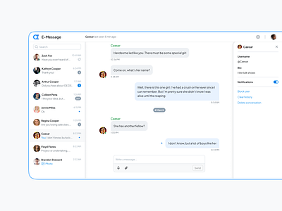 Messenger UI design template for Figma app chat conversation dashboard design desktop figma message messenger templates ui ui kit ux web