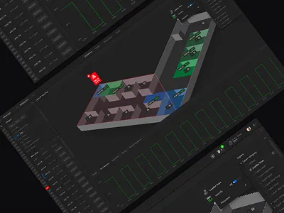 Digital twin -Floor map - Assets performance overview admin admin interface analytics building dashboard dark admin panel dark dashboard dark theme dashboard design graphs interface level dashboard sidebar ui user dashboard ux design ux ui