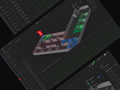 Digital twin -Floor map - Assets performance overview admin admin interface analytics building dashboard dark admin panel dark dashboard dark theme dashboard design graphs interface level dashboard sidebar ui user dashboard ux design ux ui