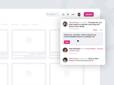 Dribbble Instant Reply Feature 2d aftereffects animate animation design feature graphic design motion design motion graphics ui ui animate