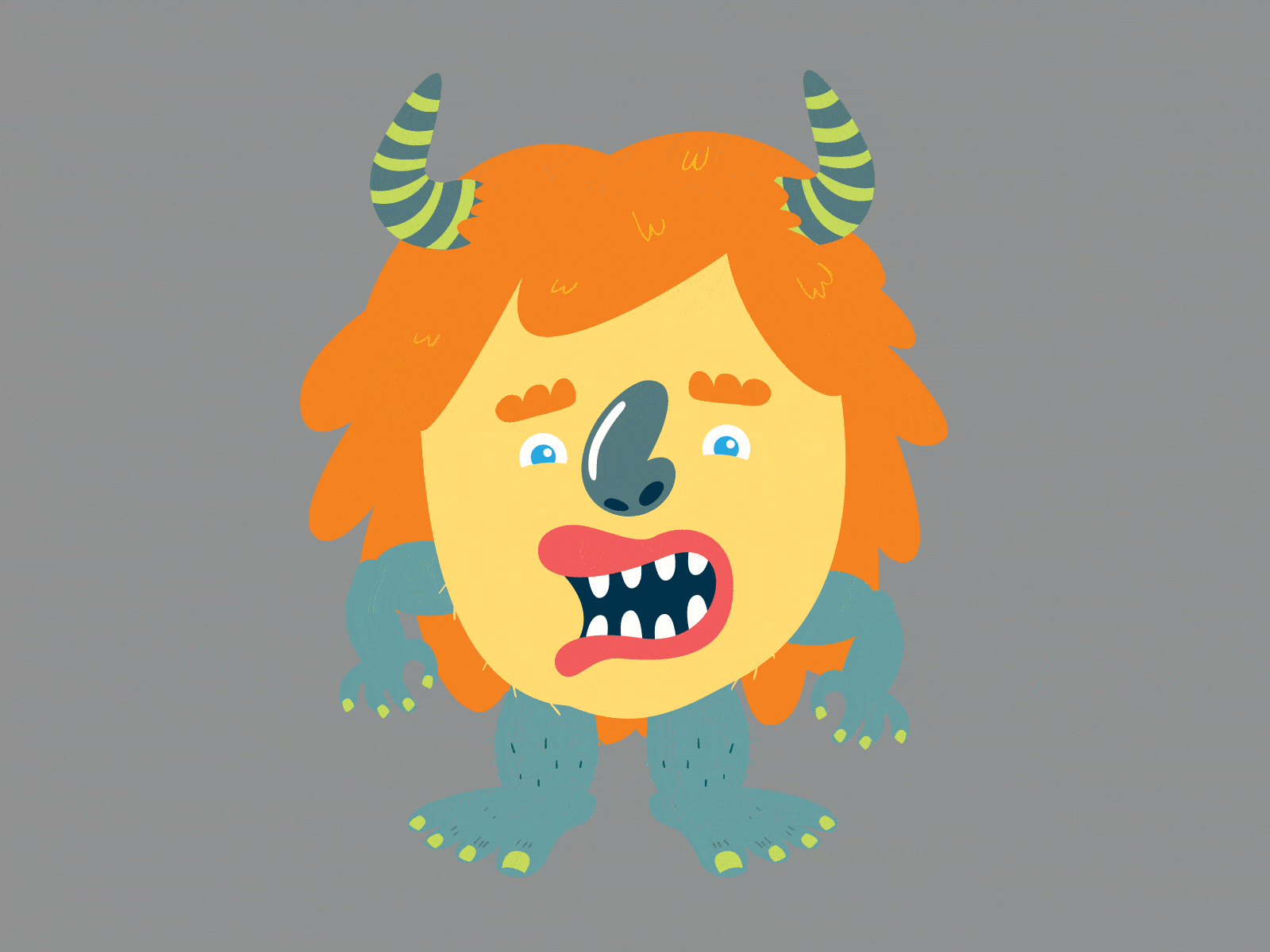 Orange Monster 2 d animation after effects aniamted gif animation character character animation childrens book design gif illustration monster animation motion graphics