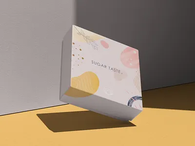 Sugar Taste bakery bakery branding brand identity branding cake box cakes illustrations joyful identity packaging design pastels pastry