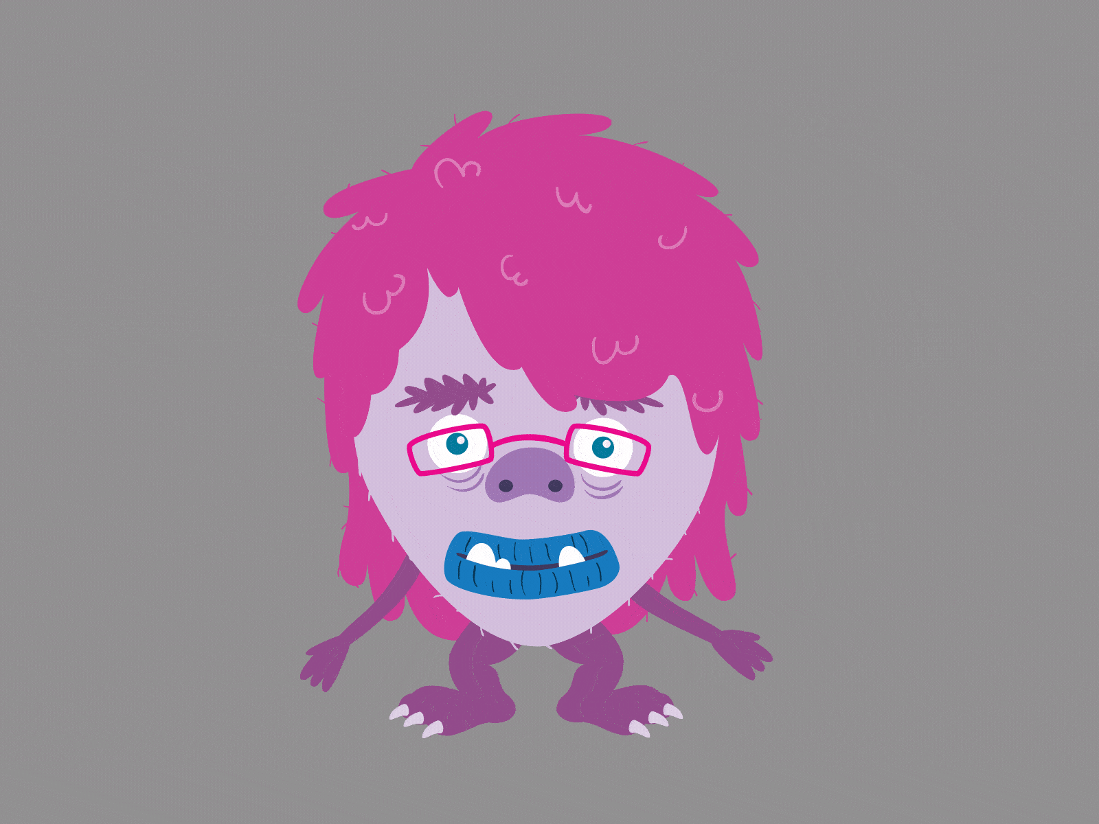 Lavender Monster 2 d animation after effects aniamted gif animation character character animation childrens animation design gif illustration motion graphics