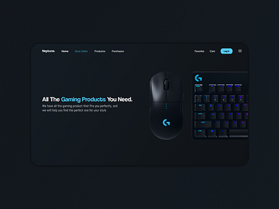 Neptune - Gaming Gear Online Shop design gaming gaming gear gear navy online online shop shop ui uiux ux website website design website template