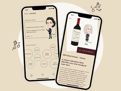 wine cantata - mobile app & website app branding design graphic design mob mobile app mobile app design mobile design ui ux design