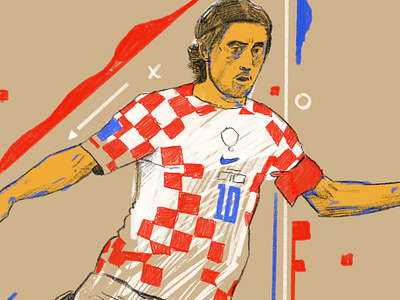 Modric design football illustrated portrait illustration illustrator legend modric people portrait portrait illustration procreate world cup