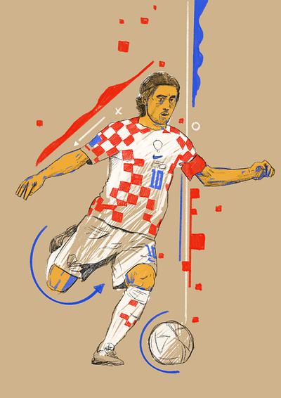 Modric design football illustrated portrait illustration illustrator legend modric people portrait portrait illustration procreate world cup