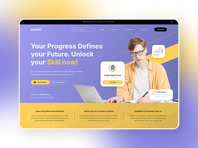 myskill - Online Course Landing Page class design graphic design landing page online course ui uiux user interface web website