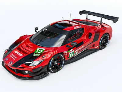 FERRARI 296 GT3 3d branding graphic design