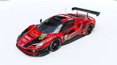 FERRARI 296 GT3 3d branding graphic design