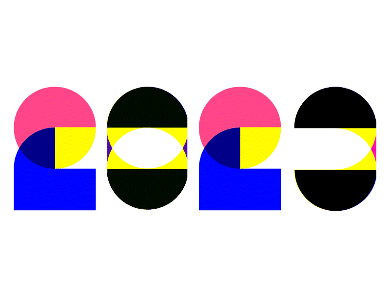2023 2023 animation geometric logo motion graphics numbers