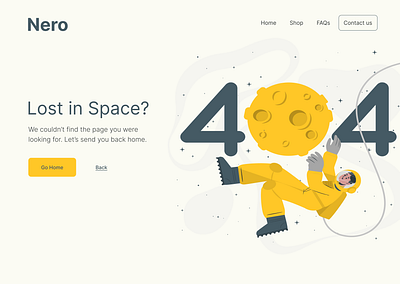 404 - Page not found 404 404 error clean illustration lost in space pagenotfound space ui website