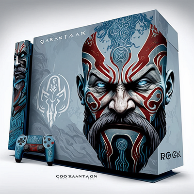PlayStation 5 Box Design GOD of WAR Game Theme branding design graphic design illustration typography vector